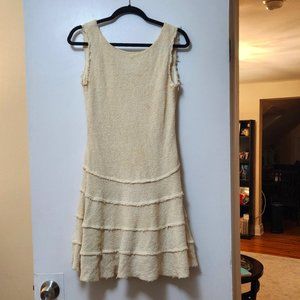 Zara Dress Sleeveless Knit Tier Hem Ivory - Small